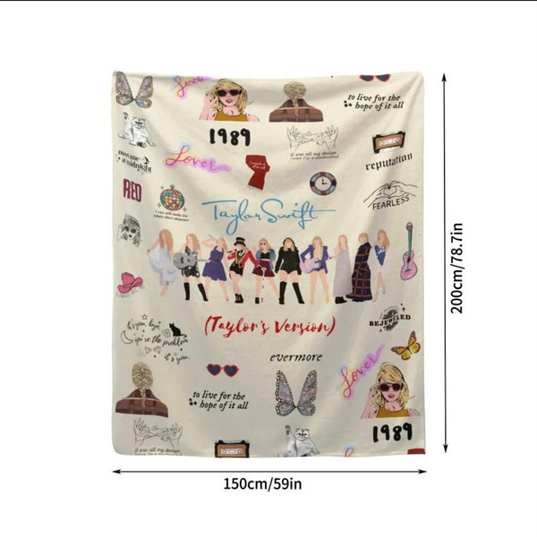 Couverture T.S Swiftie, jeté en polaire chaude Taylor pour chambre à coucher, Swiftie Fan Party Throw - Cadeaux de couverture confortables pour elle, cadeaux Taylor Swiftie Merch