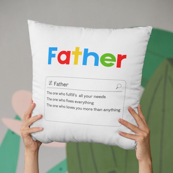 Personalised cushion cover | Dad's Funny Pillow cover | Gift for Father's Day, Grandad Gift, Uncle, Son, Google Search, Birthday Gifts
