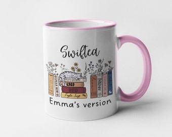 T.S Book tazas de té swift, taza Eras Swift Taza personalizada, tu versión regalos para tazas, regalo para ella, mejor amiga fans de Taylor, versión Taylor