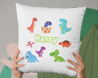 Coussin personnalisé | Décoration de chambre pour garçons | Décor de pépinière | Cadeau bébé | Coussin câlin | Idées cadeaux d'anniversaire | Cadeaux sur le thème des dinosaures