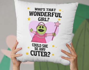 Who's that Wonderful Girl Cushion cover | Pillow Cover Nanalan Gift Merch | Square Pillow | Birthday gifts for Her | Could she be any cuter/
