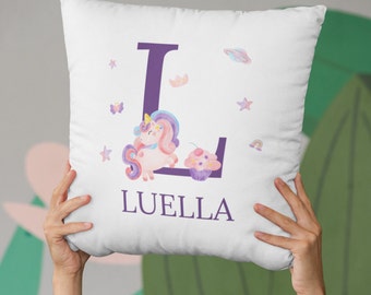 Personalised Unicorn Cushion | Personalised Baby Girl Gift | Nursery Cushion for Kid - Baby Girls Cushion | Birthday Gift for Baby Girl