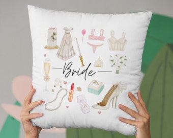 Personalised Bridal Cushion |  Bridal Shower Gift | Wedding Gifts | Bridesmaid Keepsakes for Friends | Wedding Favours | Custom Bridal Gift