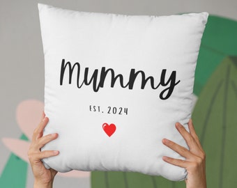 Coussin maman personnalisé | Housse d’oreiller personnalisée | Cadeau pour ami | Nouvelle maman, cadeaux de baby shower, tante, future grand-mère | Cadeaux de grossesse maman papa