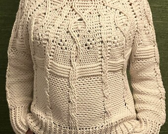 Classic winter sweater in a cable pattern - crochet pattern in German!