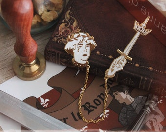 ENAMEL PIN - Joan of Arc, collar pin, hard enamel pin, gold plated