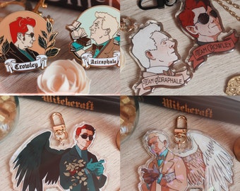 KEYCHAINS + ENAMEL PINS - Ange and Demon