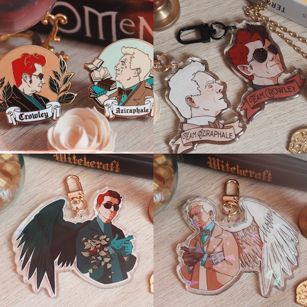 KEYCHAINS + ENAMEL PINS - Ange and Demon