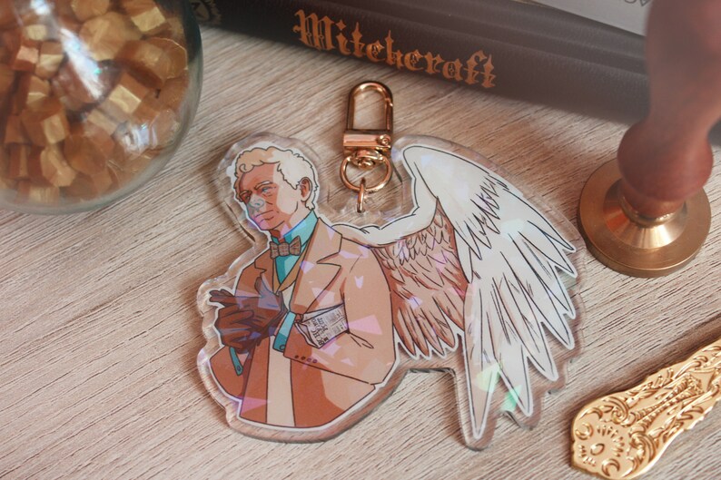 KEYCHAINS ENAMEL PINS Ange and Demon Keychain with wings