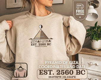 Giza Pyramid Sweatshirt | Great Pyramid Pullover | Egyptian Sweater | Classy Ancient Clothes | Tee History Fan Gift |