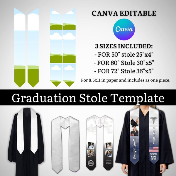 Graduation Stole Template, Graduation Stole svg, Stole Template, Graduation Stoles, Stole Template For Sublimation, Stole Template Png