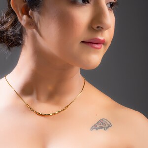 Felsen Mart Schwarz 18k Vergoldet Kubanische Gliederkette Choker Halskette Einstellbar Geschenk für Frauen und Mädchen Bild 5