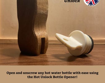 Handmade Wooden Hot Water Bottle Opener, Arthritis Aid