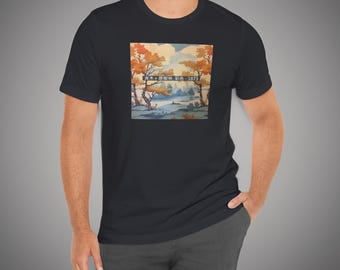 Japanese Forest Tee, Aokigahara 1873, Kawaii Art Shirt