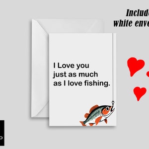 Carte de la Saint-Valentin amusante, carte d'anniversaire, pêche, carte de la Saint-Valentin, cadeaux pour elle, cadeaux pour lui
