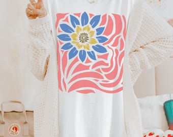 Boho Floral Graphic T-Shirt, Matisse Wildflower Print