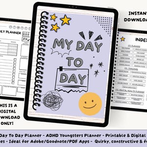 Min dagliga ADHD-planerare, utskrivbar ADHD-dagboksplanerare, Notability Goodnotes iPad-dagbok, ADHD-dagbok, självvård och vanespårare
