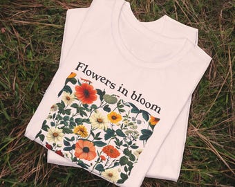 Wildflower Botanical Shirt, Retro Floral Cottagecore Tee