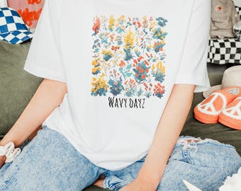 Retro Wildflower Shirt, Vintage Floral T-Shirt, Forestcore Apparel