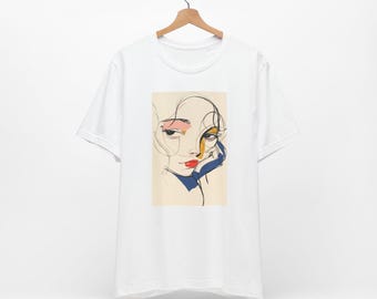 Matisse Face T-Shirt, Minimalist Line Art, Female Portrait Tee