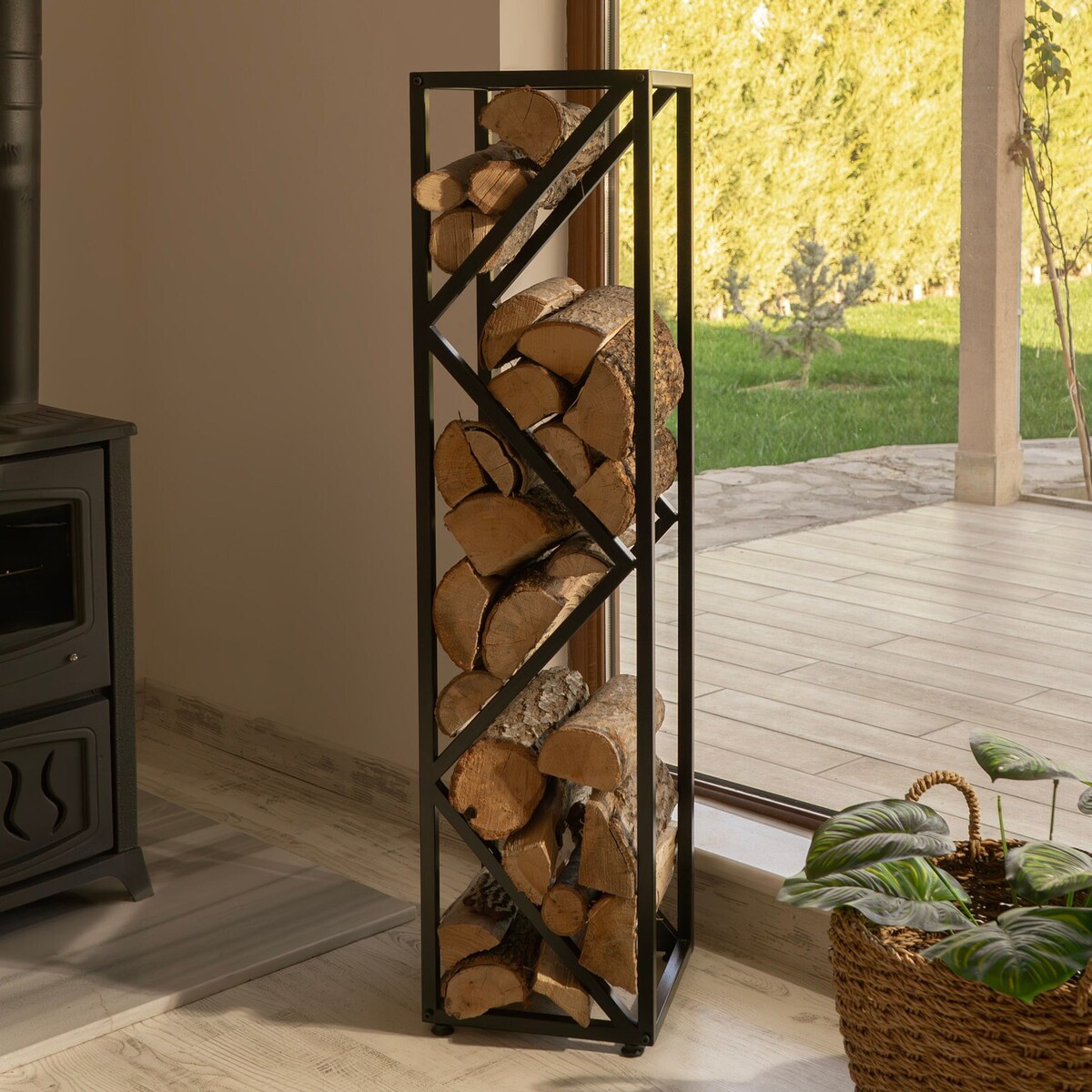 Firewood Rack, Modern Firewood Storage, Firewood Stand, Log Holder, Fireplace Accessory, Metal Firewood Organizer, Farmhouse Decor, Gift - Etsy