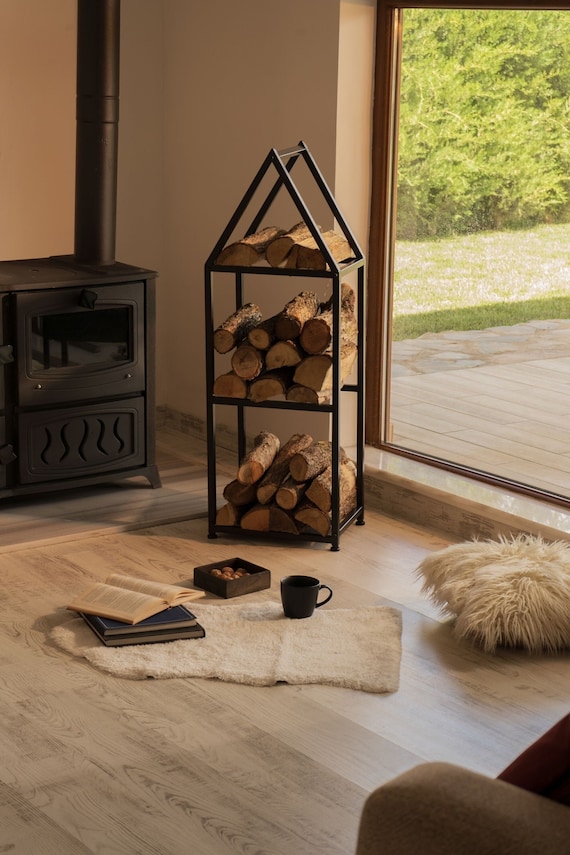 Firewood Rack Metal Log Holder Fireplace Accessory Home and Garden Decoration Firewood Storage Wood Shelf Metal Firewood Holder Etsy