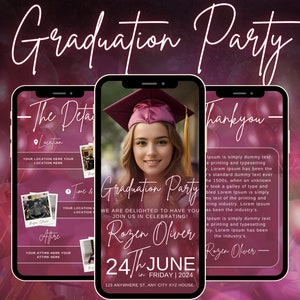 2024 Graduation Invitation, Save the Date Grad, Announcement, Editable Invitation, Maron Color Graduation Invite, Law Graduation Invite