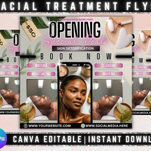 Esthetician Flyer, DIY Flyer Template Design, Skin Care Services Flyer, Beauty Facial Treatment Flyer, Premade Instagram Hydrafacial Flyer