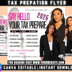 Tax Prep Flyer, Tax Prep Flyer, Tax Prep Instagram, Tax Flyer Template, Preparation Flyers, Tax Prep Template, Tax Preparation