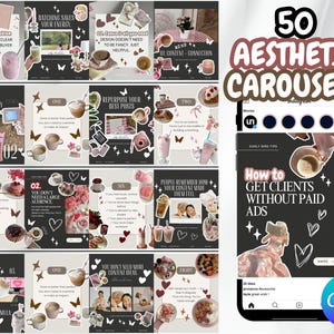 Carousel Templates - Social Media Manager Templates - Seamless Carousels - Portrait Social Posts - Bold Content Design - Beige Social Media