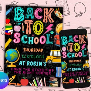 Back To School Bash Flyer, DIY Flyer Template Design, Community Event Flyer, Back To School Party Invite Flyer, Premade Invitation Flyer