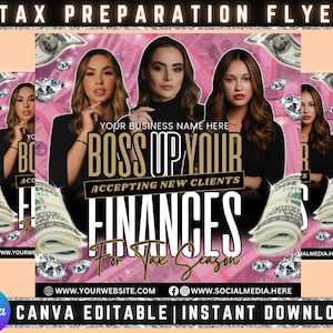 Tax Prep Flyer, Tax Prep Flyer, Tax Prep Instagram, Tax Flyer Template, Preparation Flyers, Tax Prep Template, Tax Preparation