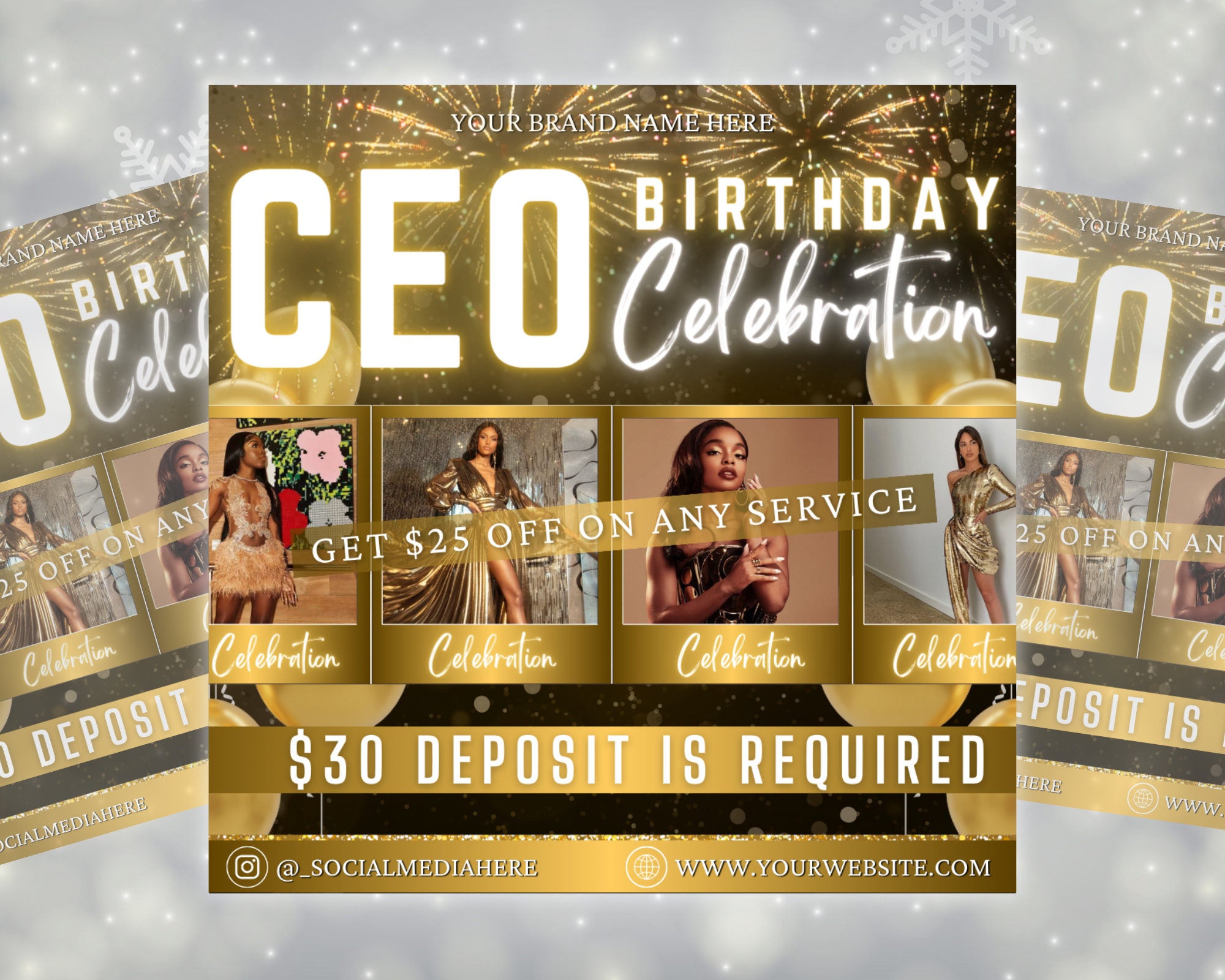 CEO Birthday Flyer, DIY Flyer Template Design, Celebration Flyer, Sale ...