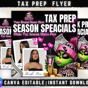 Tax Prep flyer, Tax Prep Flyer, Tax Prep Instagram, Tax Flyer Template, Preparation Flyers, Tax Prep Template, Tax Preparation, Tax