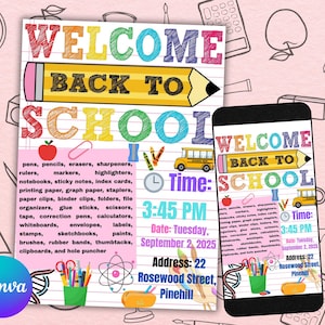 Back To School Bash Flyer, DIY Flyer Template Design, Community Event Flyer, Back To School Party Invite Flyer, Premade Invitation Flyer