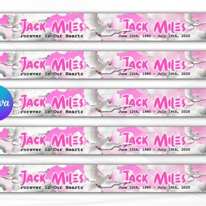 Memorial Ribbon Template: Funeral Remembrance Design (Canva, Instant Download)