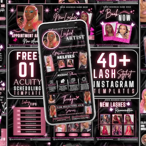 40+ Lash Instagram Post, FREE Lash Acuity, Lash Tech Instagram Post Templates, Lash Posts, Lash Extension Post, Lash Tech Social Media