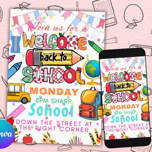 Back To School Bash Flyer, DIY Flyer Template Design, Community Event Flyer, Back To School Party Invite Flyer, Premade Invitation Flyer