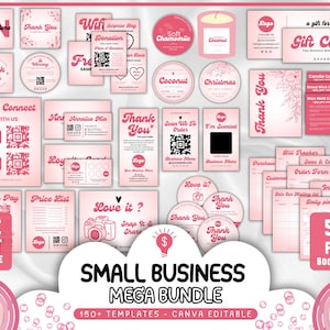 Small Business Template Bundle: 50+ Canva Signs, Forms, & Cards (Digital Download)