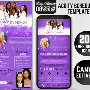 08 Hair Stylist Acuity Scheduling Template, Hair Stylist Website, Hair Stylist, Golden Acuity, Canva Template, Hair Stylist banner