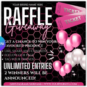Raffle Giveaway Flyer, Raffle Flyer, DIY Giveaway Flyer, Raffle Ticket Flyer, Contest Flyer, Beauty Flyer, Hair Lashes Braids Boutique Flyer