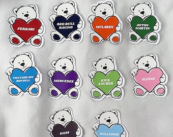 Adesivos de urso da equipe de corrida de F1