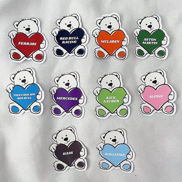 F1 Racing Team Bear Stickers