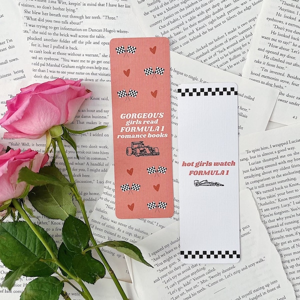 F1 Racing Bookmarks: Linen Cardstock Formula 1 Gift
