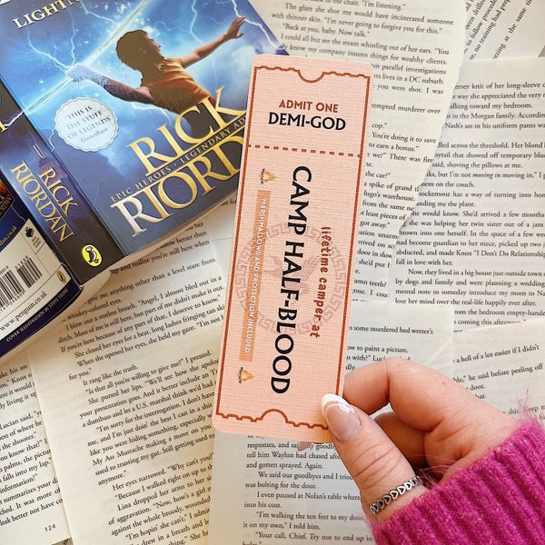 Camp Half-Blood Bookmark | Percy Jackson | Linen Bookmark | Reading Bookmark