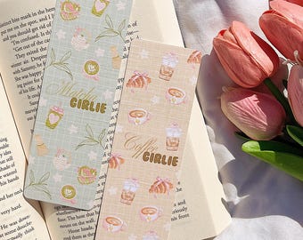 Girlie-bladwijzers voor matcha en koffie