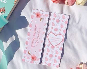 Marcapáginas "El verano en que me volví bonita": cartulina de lino, regalo para amantes de los libros