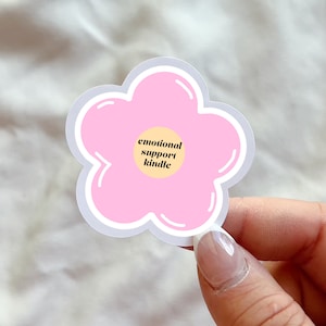 Emotionale Unterstützung Kindle Aufkleber | Glossy Aufkleber | Bücherwurm Sticker | Blumen-Aufkleber | Kindle Zubehör