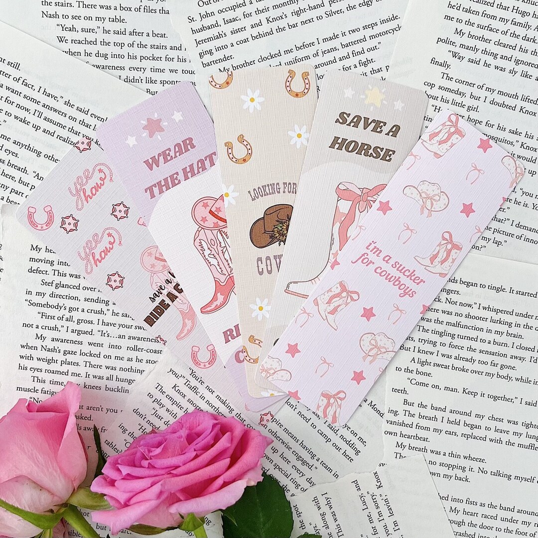 Cowboy Romance Bookmarks | Linen Bookmark - Etsy