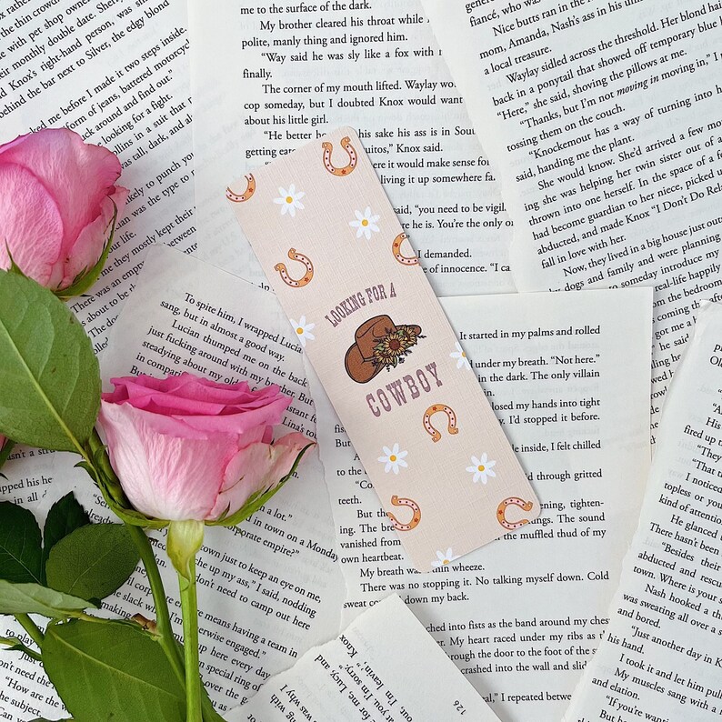Cowboy Romance Bookmarks | Linen Bookmark - Etsy